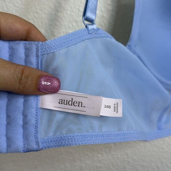 NWT-Auden-Long Line Light Blue Lightly Lined Lace Demi bra w/ Underwire-Size 34B - Picture 8 of 9